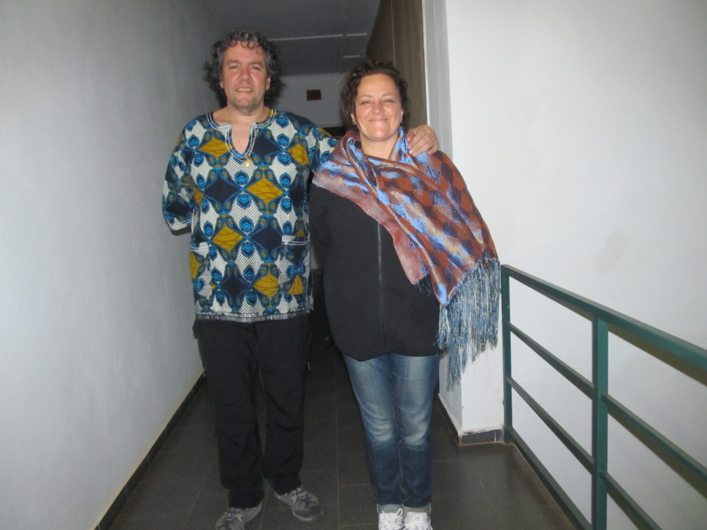 Fabio Giaimo posing with Cinzia Fanfano at Volunteer house, Balaka