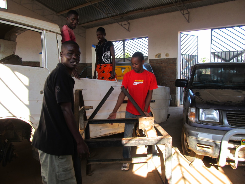 cleaning up the motor vehicle workshop