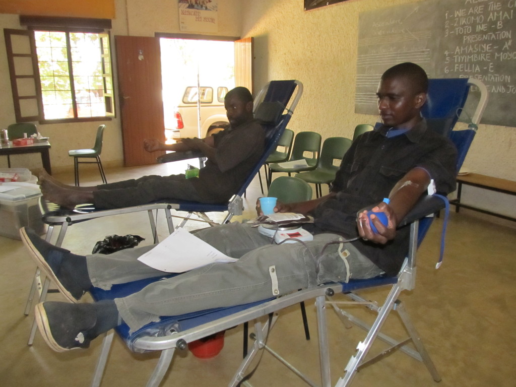 Goster donating blood