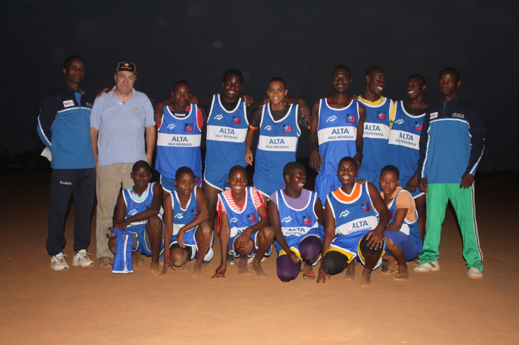 Don Cesare, Mr. Phiri and Mr. Bwezani posing with the Hope of Wingsnew team