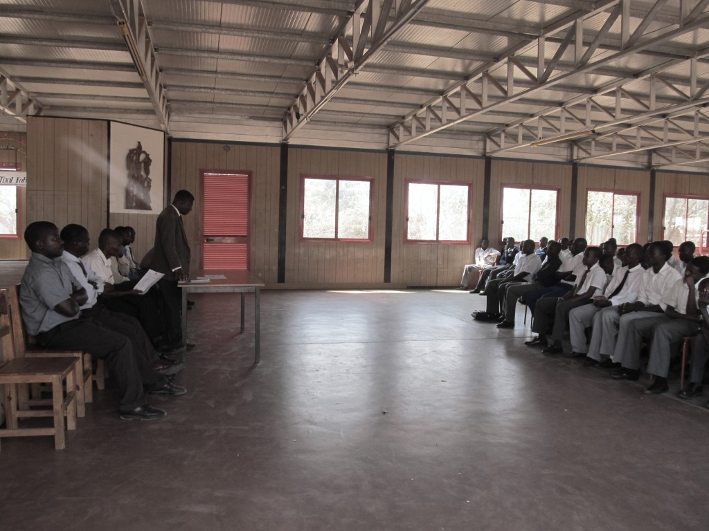 Mr. Banda addressing the students during the general assembly